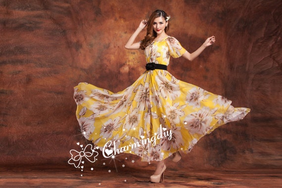 yellow chiffon maternity dress Yellow Chiffon Long Sleeve Plus Maternity Maxi Dress PinkBlush