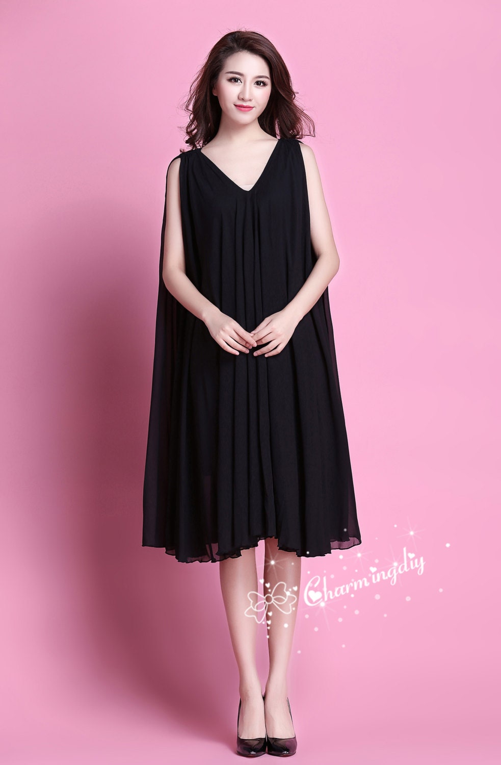 black chiffon knee length dress Buy Jolie Moi Black Long Sleeve Chiffon Knee Length Dress from Next USA