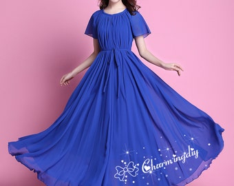 BRIDESMAID DRESS - Beautiful Chiffon Dress in Aqua Colour, V-neck and  Detachable Belt With Rhinestone Detail - Made to Order - Etsy
