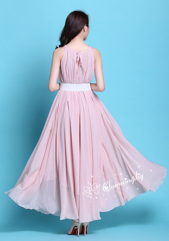 Maternity Dress 110 Colors Chiffon Pink Long Dress Summer Holiday Beach Dress Bridesmaid Dress Maxi Skirt J008