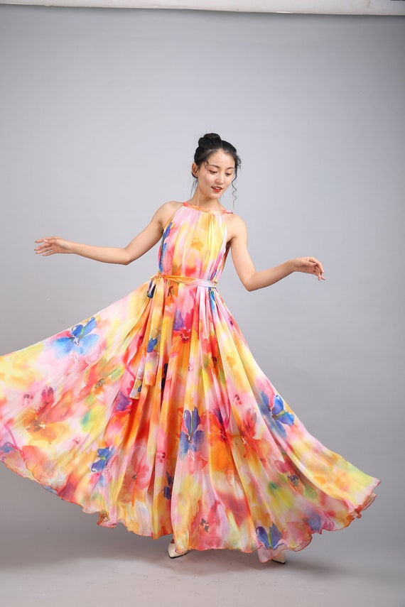 pink orange and yellow bridesmaid dresses Sunshine of my Love Maxi Dress main image 1