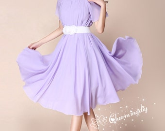 light purple short dress