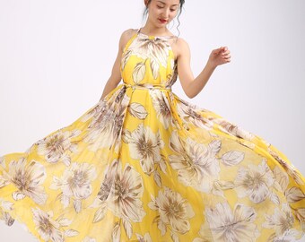sachin and babi light blue dress Women's Long Dress Maxi Dress Casual Dress Chiffon Dress Summer Dress  Elegant Stylish Casual Vacation Daily Beach Regular Fit Plain Sleeveless  Halter Neck Black White Yellow Green Summer 2026