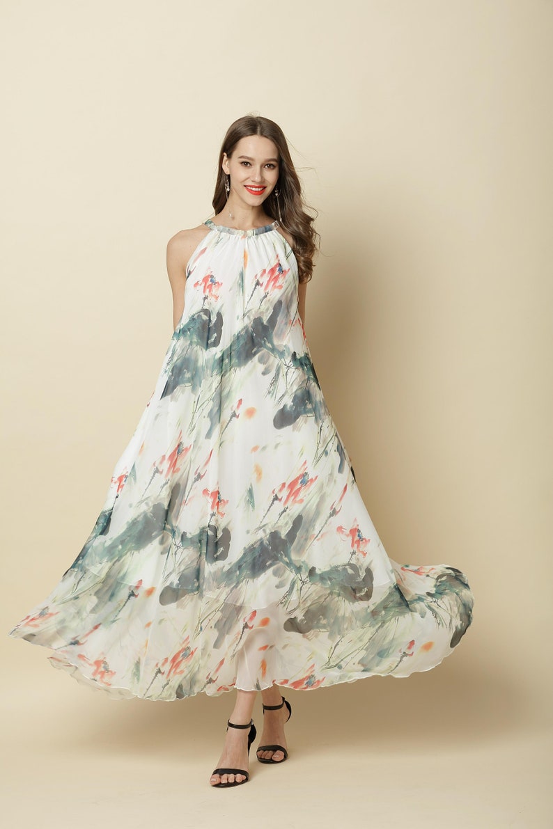 110 Colors Chiffon Flower Long Party Dress Evening Wedding Maternity Lightweight Sundres Holiday Beach Bridesmaid Dress Maxi Skirt J001