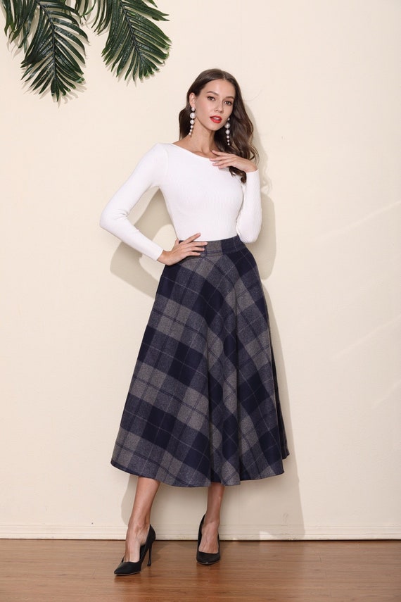 Etsy long 2025 wool skirt