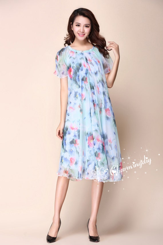 sachin and babi light blue dress Goddiva Printed Silky Chiffon Flutter Sleeve Maxi Dress