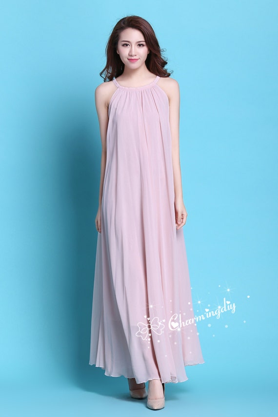 Maternity Dress 110 Colors Chiffon Pink Long Dress Summer Holiday Beach Dress Bridesmaid Dress Maxi Skirt J008