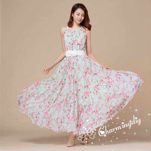 110 Colors Chiffon Flower Long Party Dress Evening Wedding - Etsy