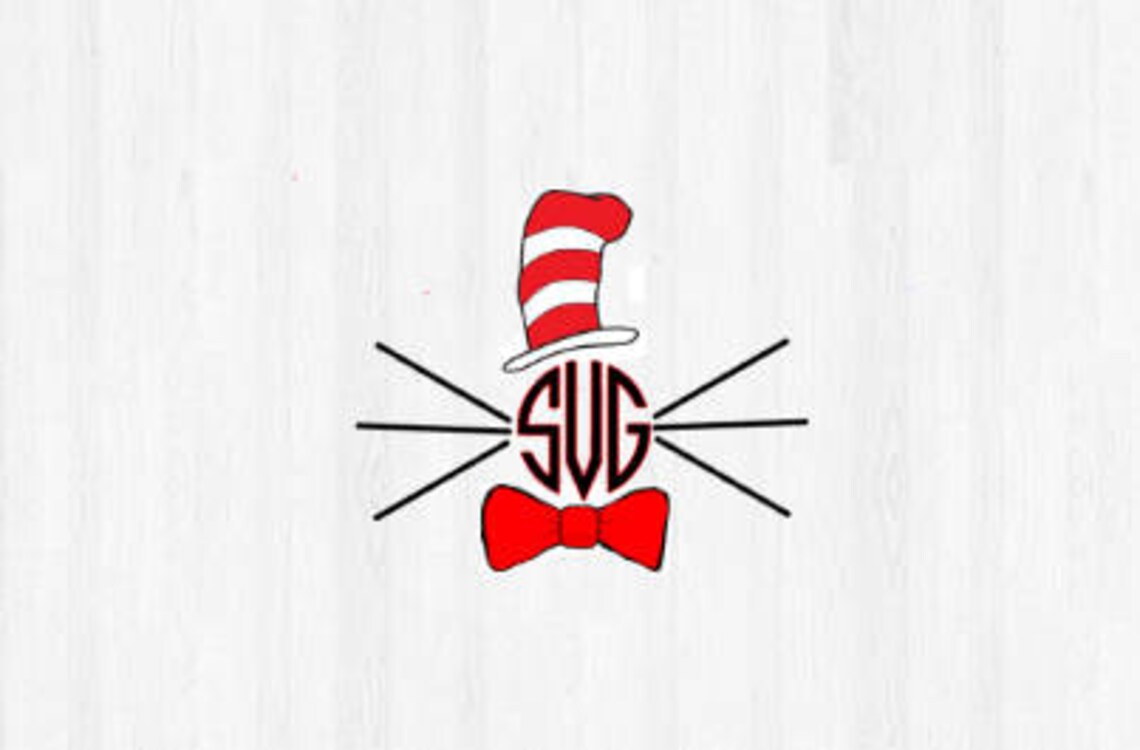 Cat in the Hat Monogram Etsy