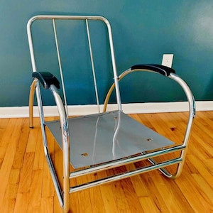 RARE Original Art Deco RoyalChrome Tubular Chair frame