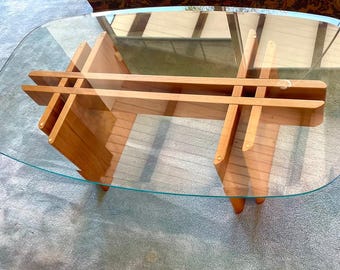 Mid-Century Gustav Gaade Trekanten Danish Teak & Glass Coffee Table