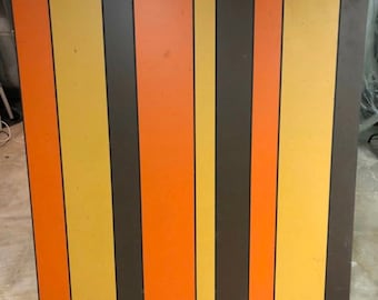 Mid-century 60/70s Groovy Wall Art wood panel