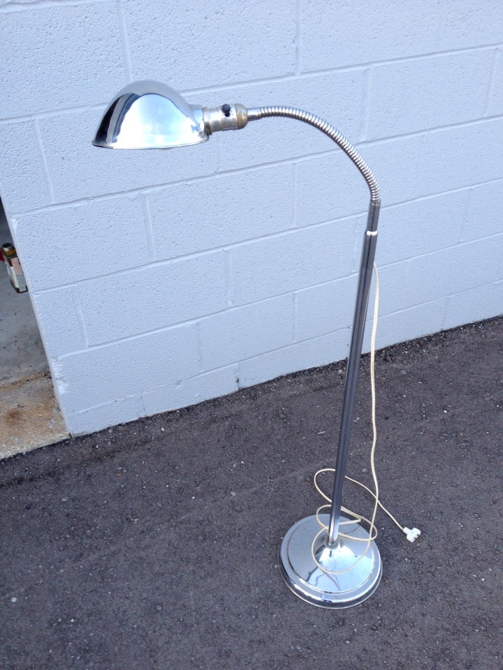 Midcentury Modern Gooseneck Chrome Floor Lamp AJUSTABLE Etsy