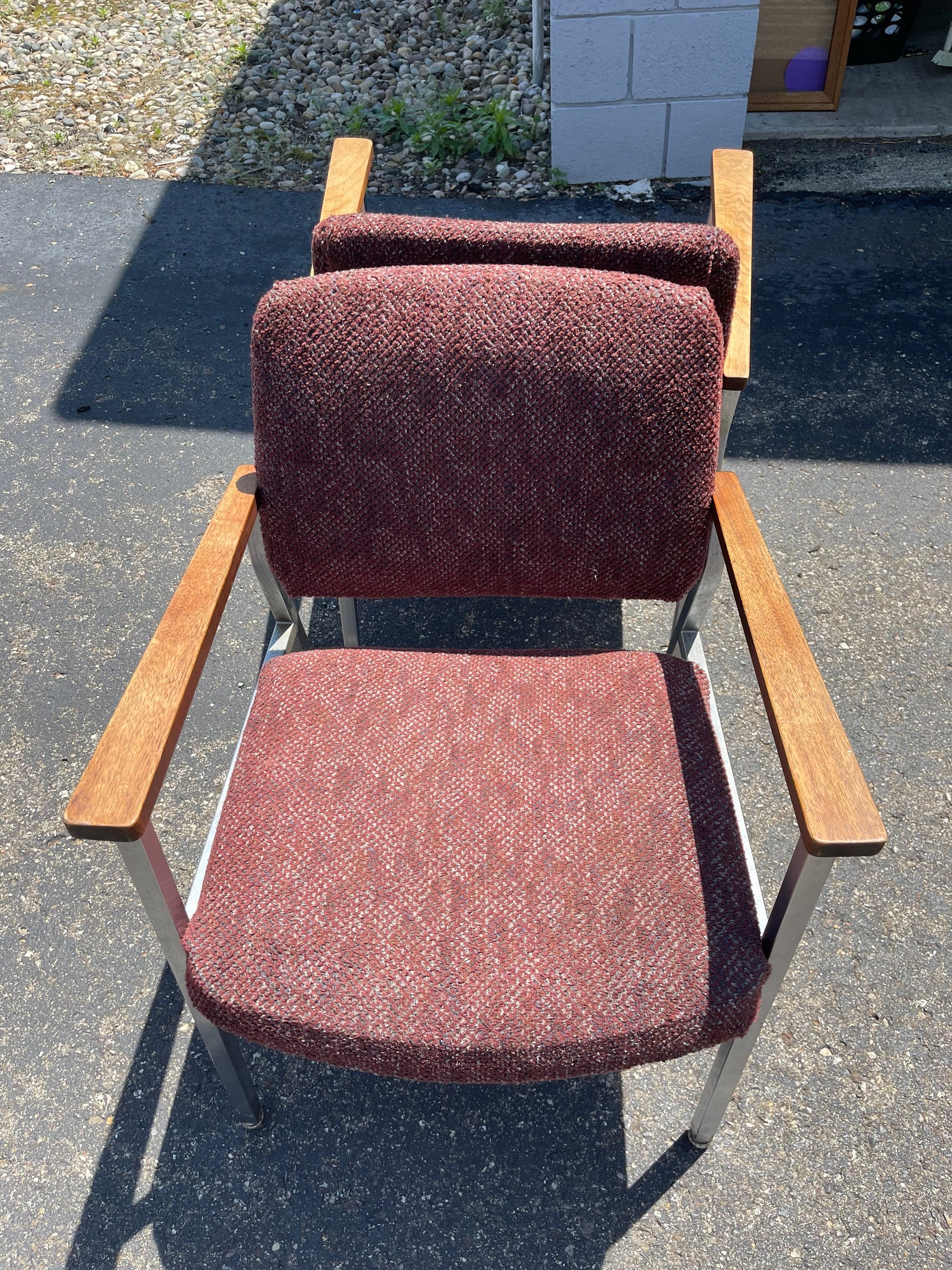 2x Midcentury Wood Arm Chairs PAIR Etsy