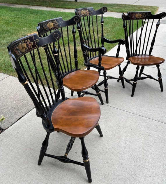 4x Vintage D.R. Dimes Windsor Ethan Allen Harvest Black Country
