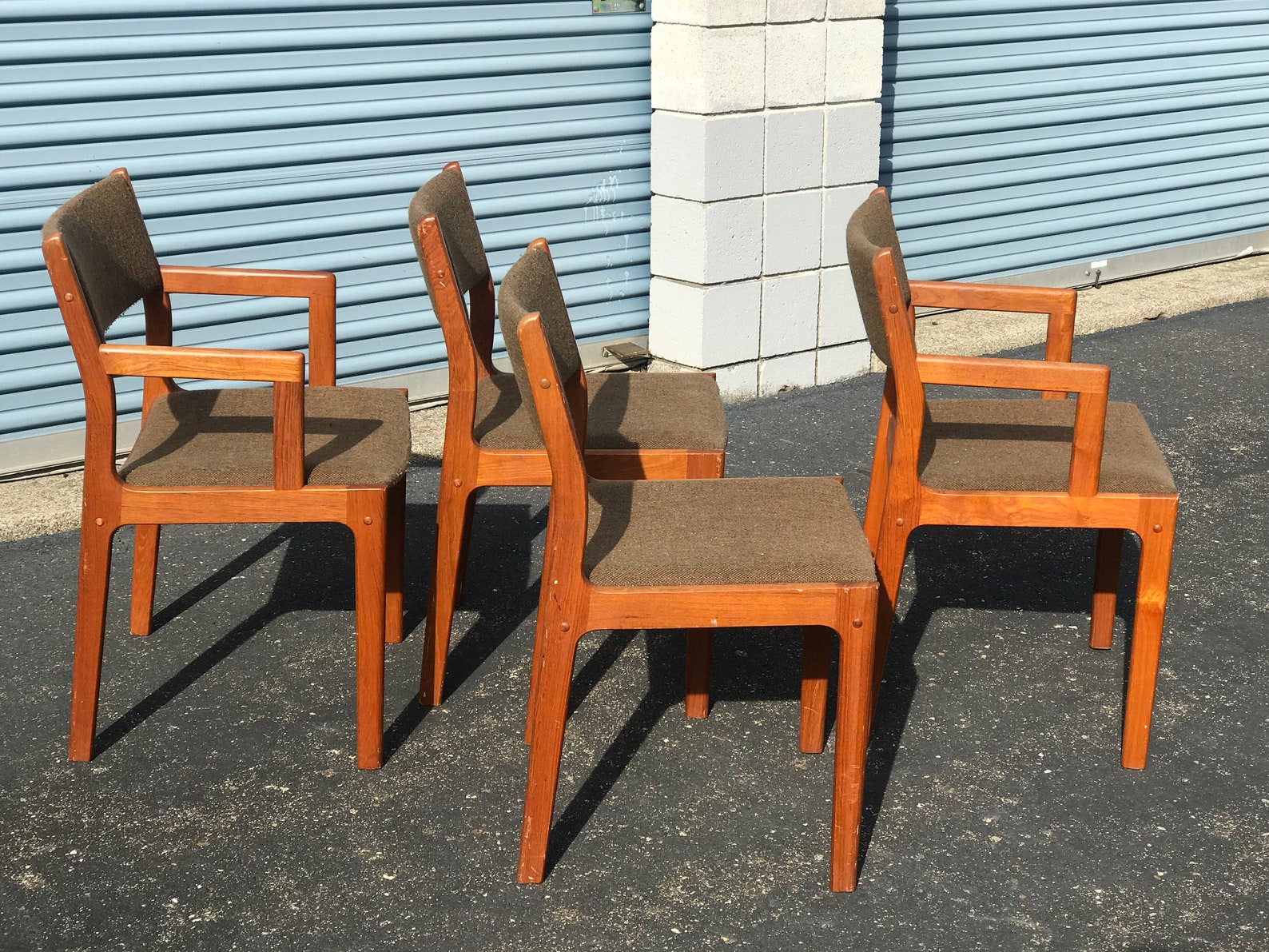 Sillas de comedor de capitán danés teak Tweed D-Scan de | Etsy