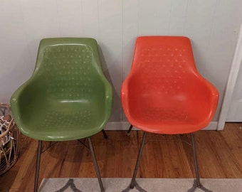 Mid-century Sam Avedon plastic shell chairs PAIR