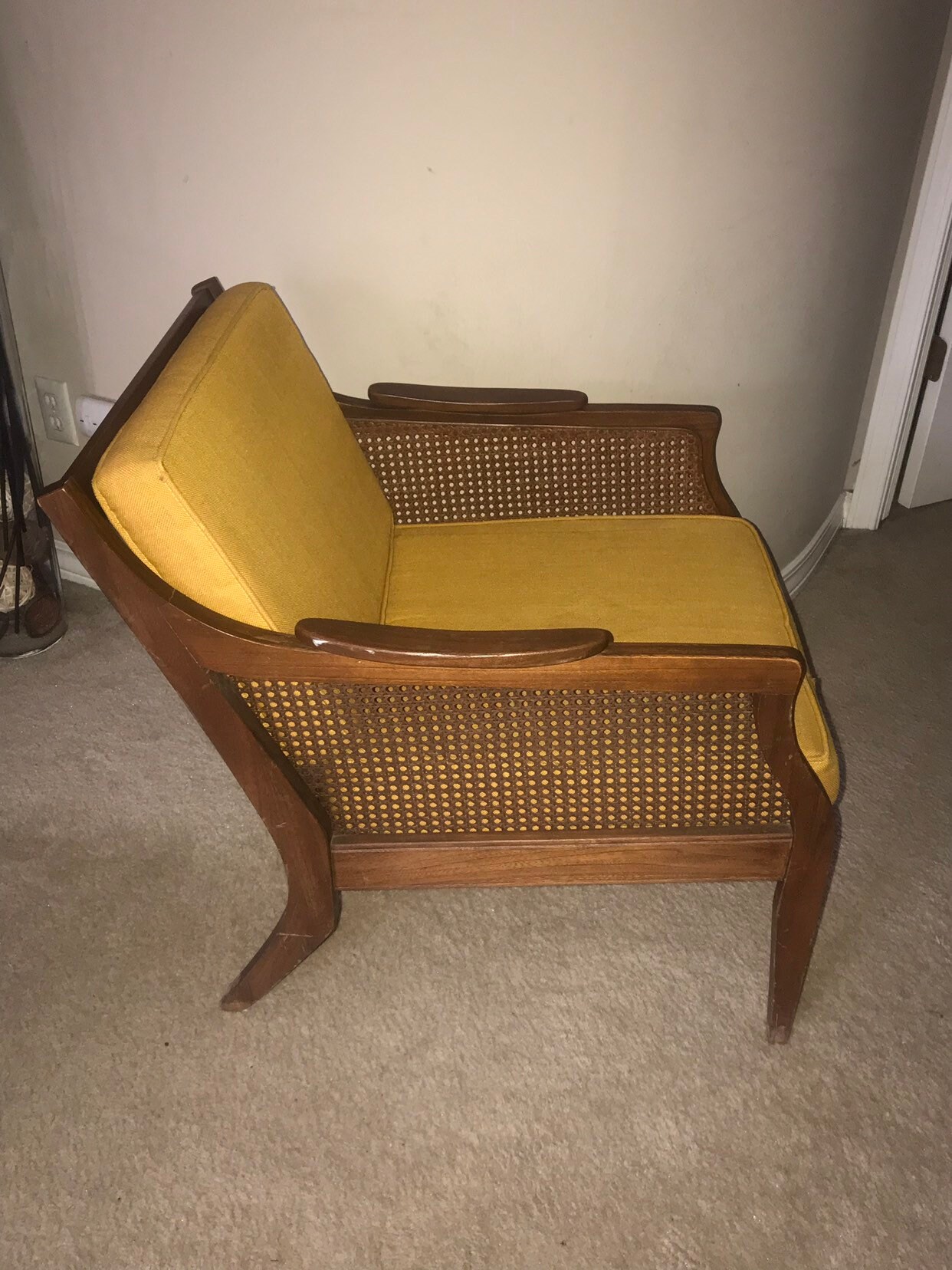 thomasville outdoor living 3 piece furniture sets wicker and wood on Mid Century Cane Mustard Chair Etsy