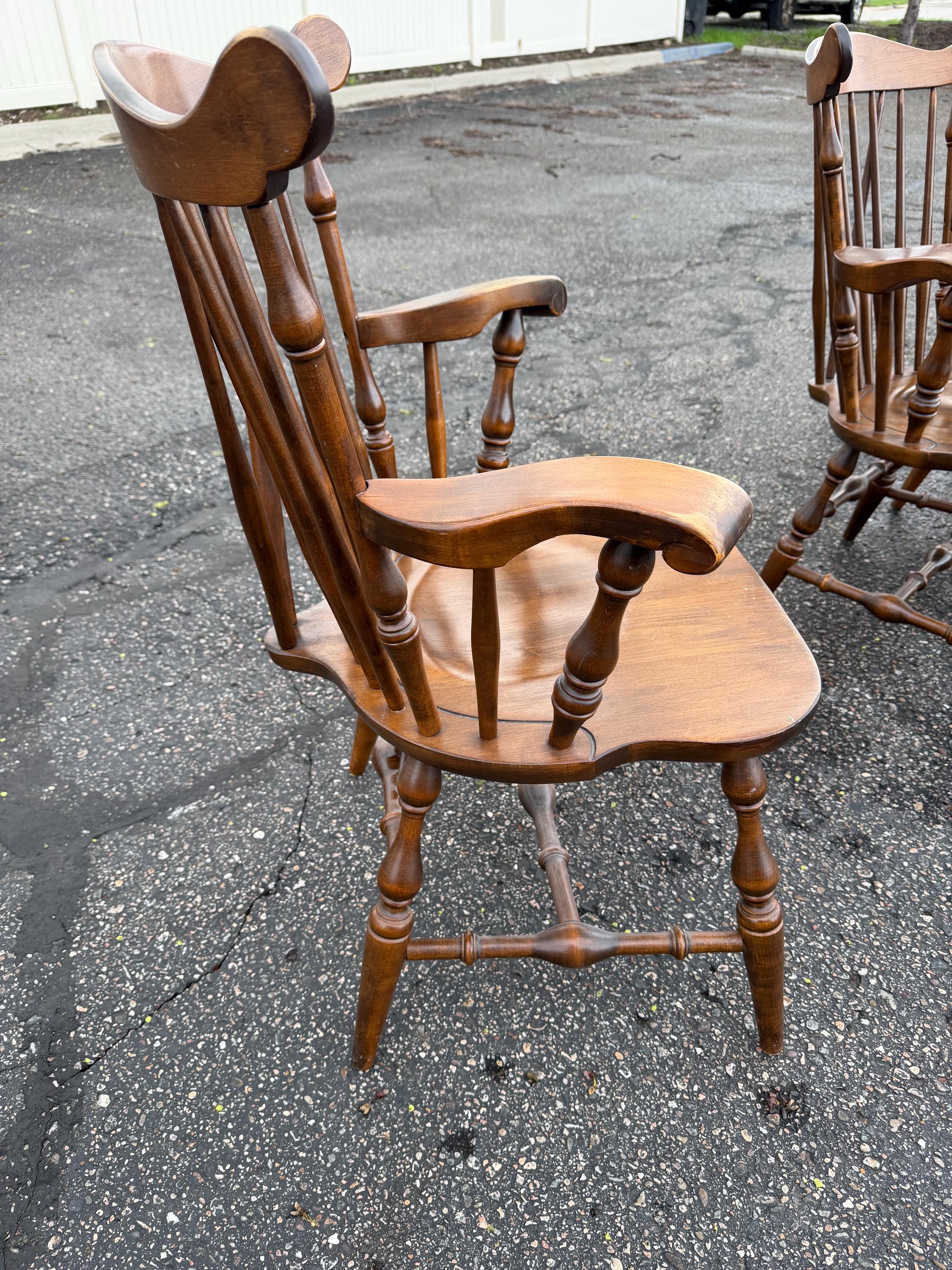 4x Vintage Temple-stuart Windsor Country Colonial Captains Dining
