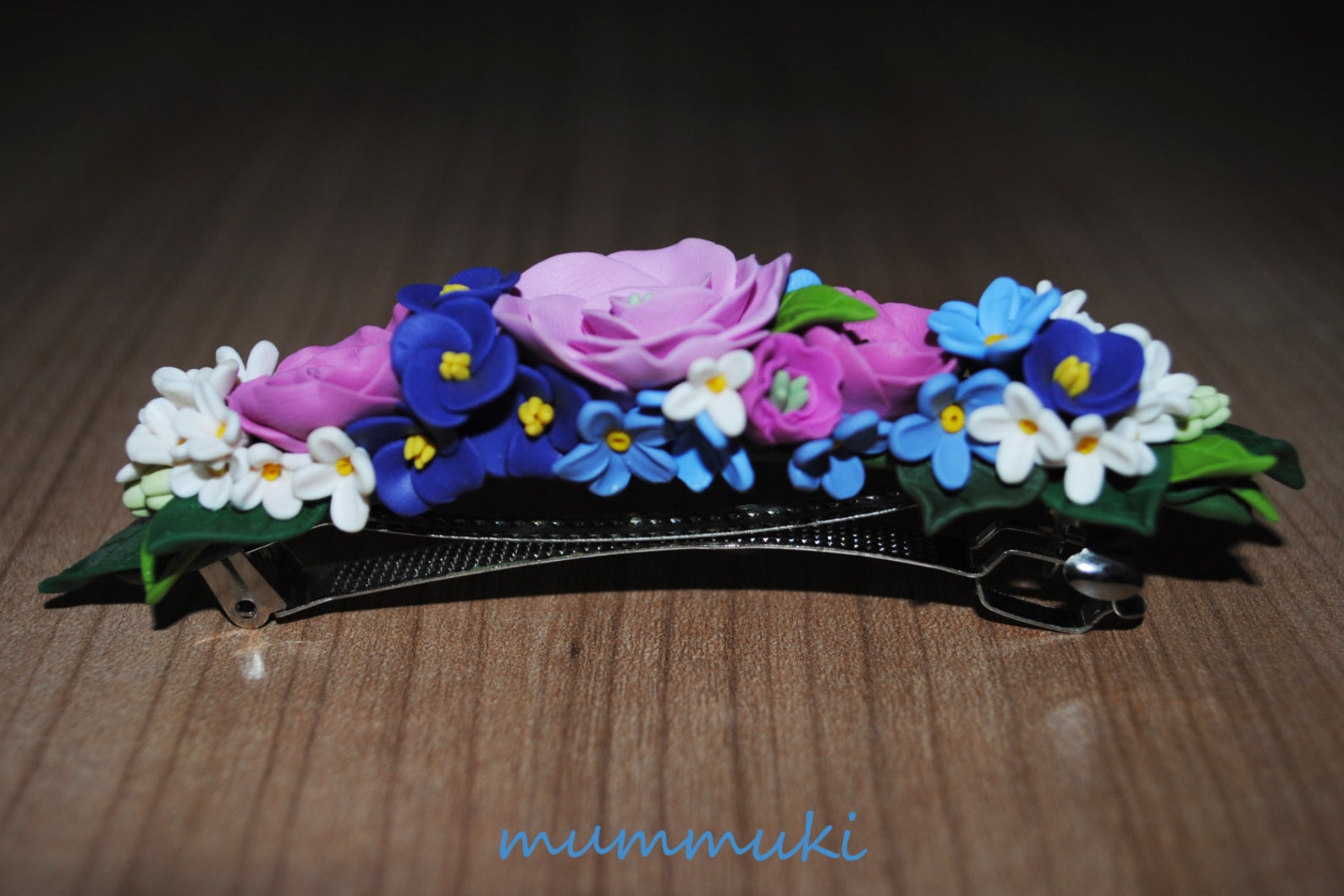 Polymer clay flower hair barrette Etsy