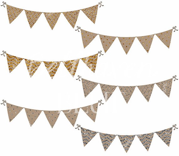 Triangle Burlap Banner Clipart