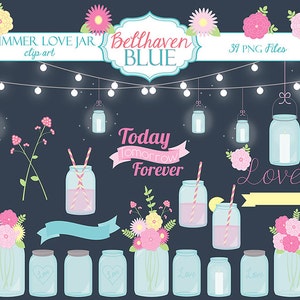 Summer Love verre bocal Clipart