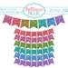 Rainbow Glitter Bunting Banner Clipart