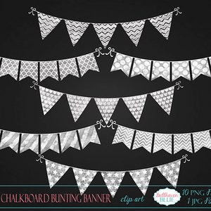 Chalkboard Bunting Banner Clipart