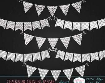 Chalkboard Bunting Banner Clipart
