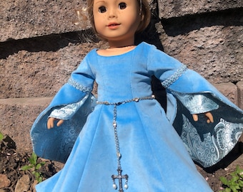 Renaissance Gown in Ice Blue for American Girl Dolls