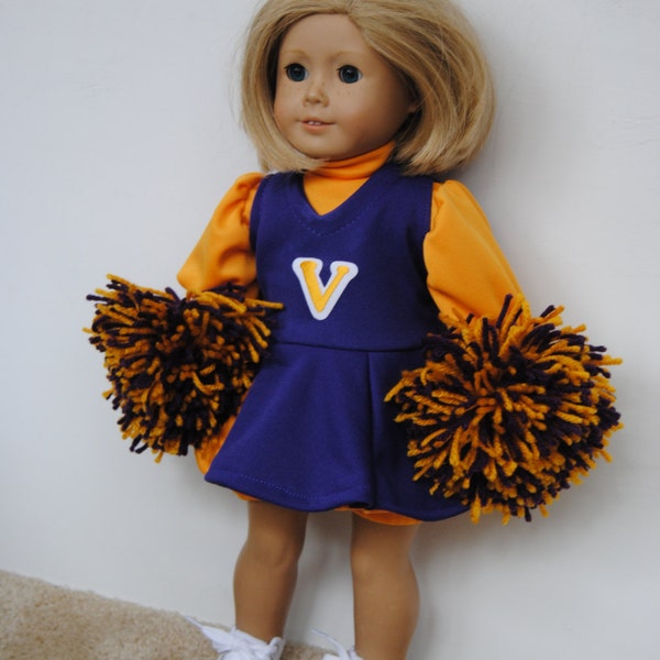 Minnesota Vikings Cheerleader for American Girl and Other 18" Dolls