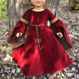 Renaissance Gown in Garnet for American Girl Dolls