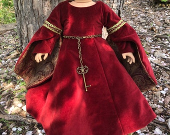 Renaissance Gown in Garnet for American Girl Dolls