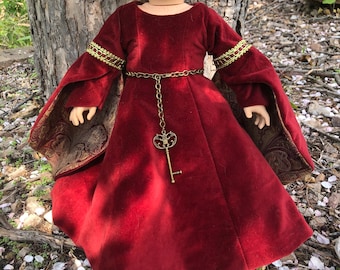 Renaissance Gown in Garnet for American Girl Dolls