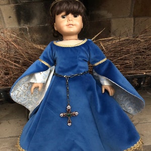 Renaissance Dress in Blue for American Girl Dolls