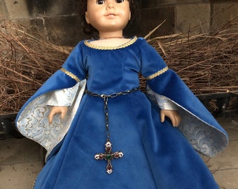 Renaissance Dress in Blue for American Girl Dolls