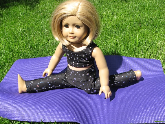 Yoga Outfit With Mat for American Girl Dolls & Other 18 Dolls 