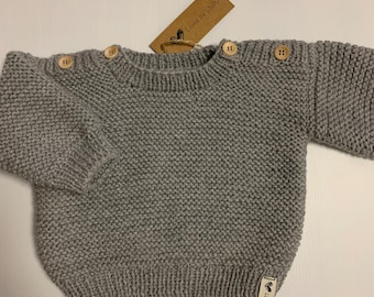 Hand Knited Sweater with  both shoulders opening- Mix Sizes- 100% Merino wool- New