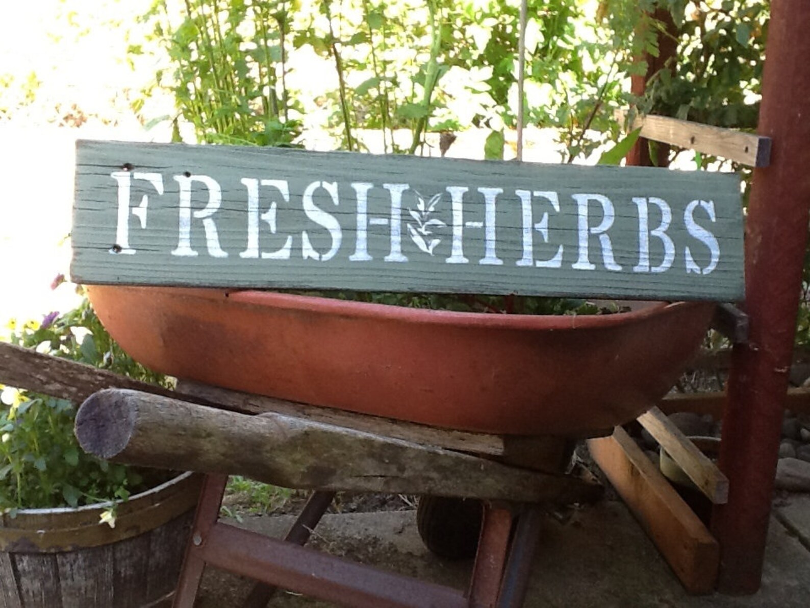 Rustic Fresh Herb Sign Etsy