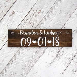 Rustic Wood Wedding Sign, Personalized Name and Date, Save the Date Photo Prop, Wedding Decoration, Wedding Gift