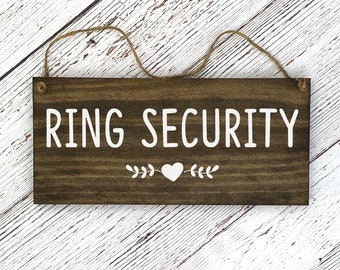 Rustic Wood Ring Security Sign | Ring Bearer Sign | Wedding Wood Sign | Wedding Photo Prop | Style B