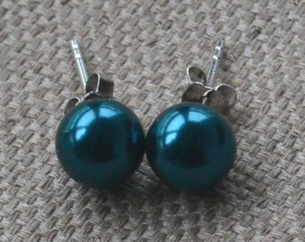 Undercover Blue Mesh & Resin Pearl Earrings (SS24) main image 1