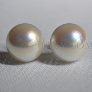 half dome pearl earrings, 16mm white pearl earrings, pearl stud earring, bridesmaids earrings, Plastic pearl, earrings stud
