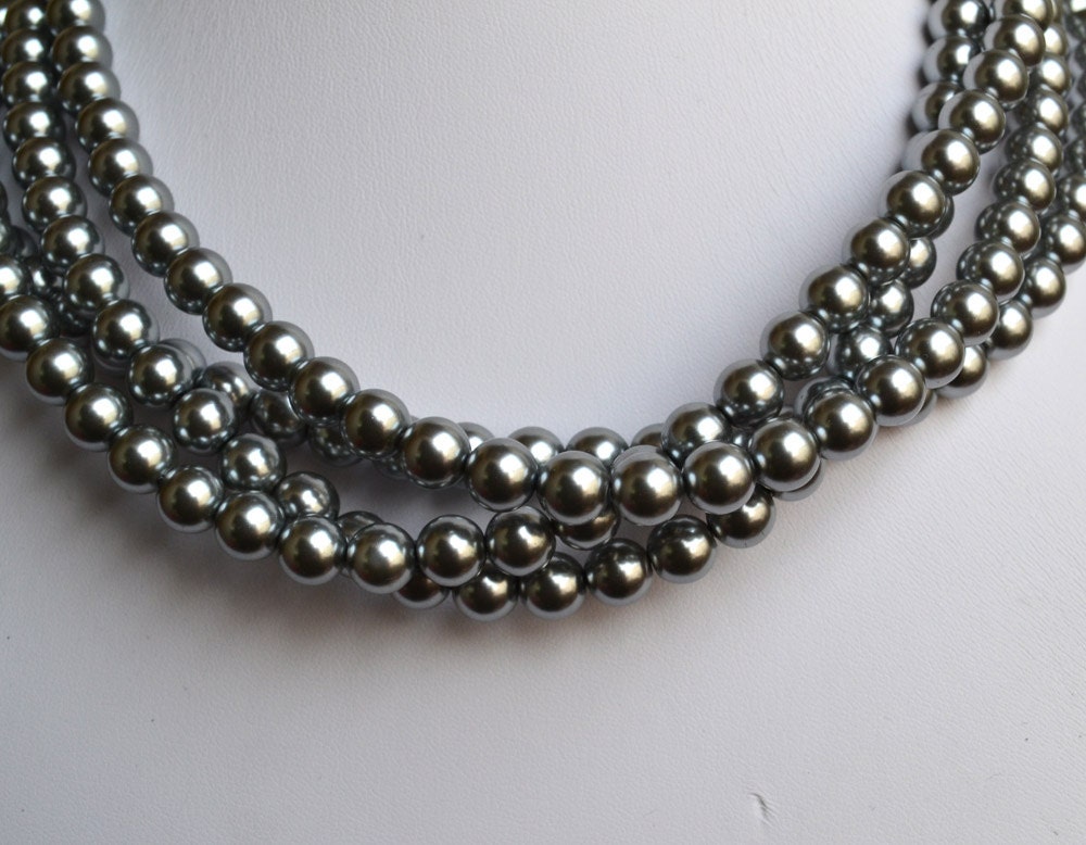 【BLACKPURPLE】Marilyn Crystal Layering Pearl Necklace BLACKPURPLE】☆Marilyn Crystal Layering Pearl Necklac.e