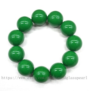 20mm green beads bracelet, Big green Bracelets, stretchy bracelet, green Beaded Bracelet, Statement Bracelet, Men bracelet