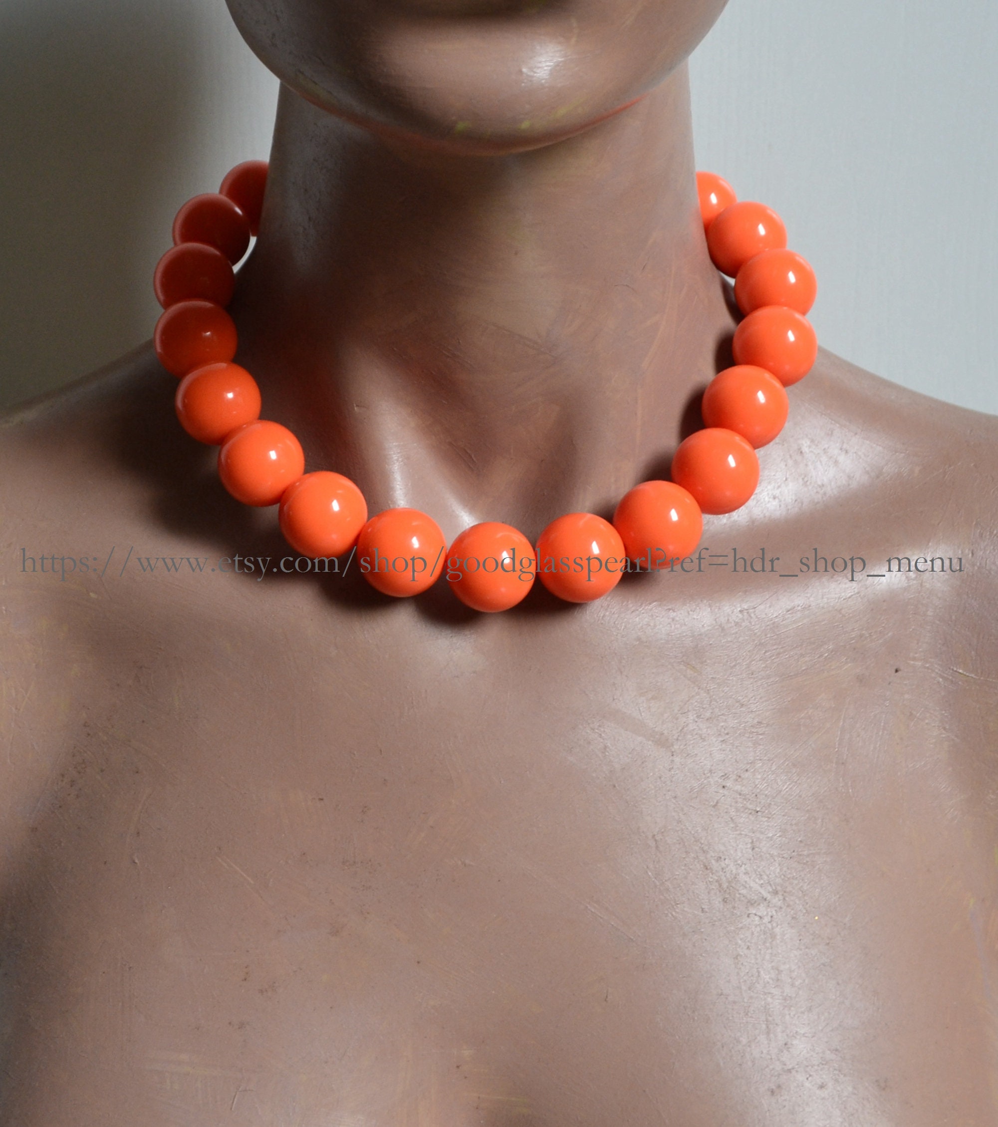 Collier argent massif avec 5 perles boules lisses en argent - France