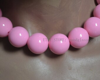 ブレスレット LESS IS MORE baby pink bead necklace Big Light Pink Beads Necklace, Resin Necklace, Statement