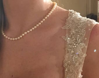 Collar de perlas de cristal color marfil, joyería nupcial para dama de honor