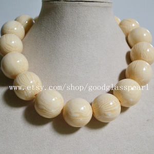 Collier Fantaisie En Perles De Culture Ivoire - Style Japon - Neuf Sans Emballage