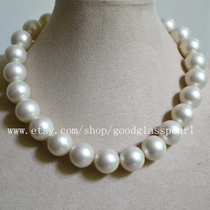 Big White Pearl Necklace,16mm Faux Pearl Necklace, High Quantity Plastics Pearls Beaded, Statement Necklace,Liight pearl necklace